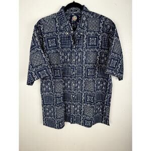 Reyn Spooner Lahaina Short Sleeve Hawaiian Shirt Spooner Kloth Classic Fit Navy